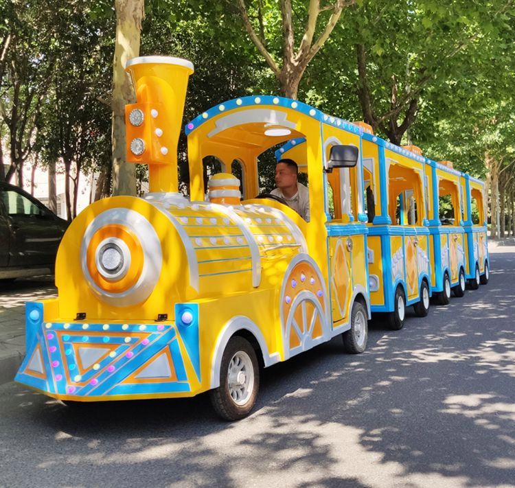 24款清新糖果色電動(dòng)無軌小火車游樂設(shè)備仿古無軌觀光火車游樂設(shè)施