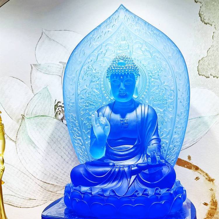 大號(hào)琉璃藥師佛，1米琉璃藥師佛，古法琉璃佛像廠家，***琉璃佛藥師七佛，佛堂琉璃佛像裝飾，琉璃廠家